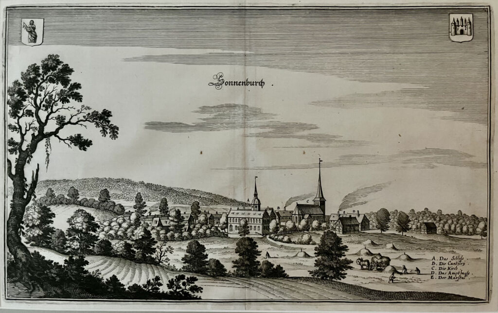 Widok miasta Słońsk z 1652r.